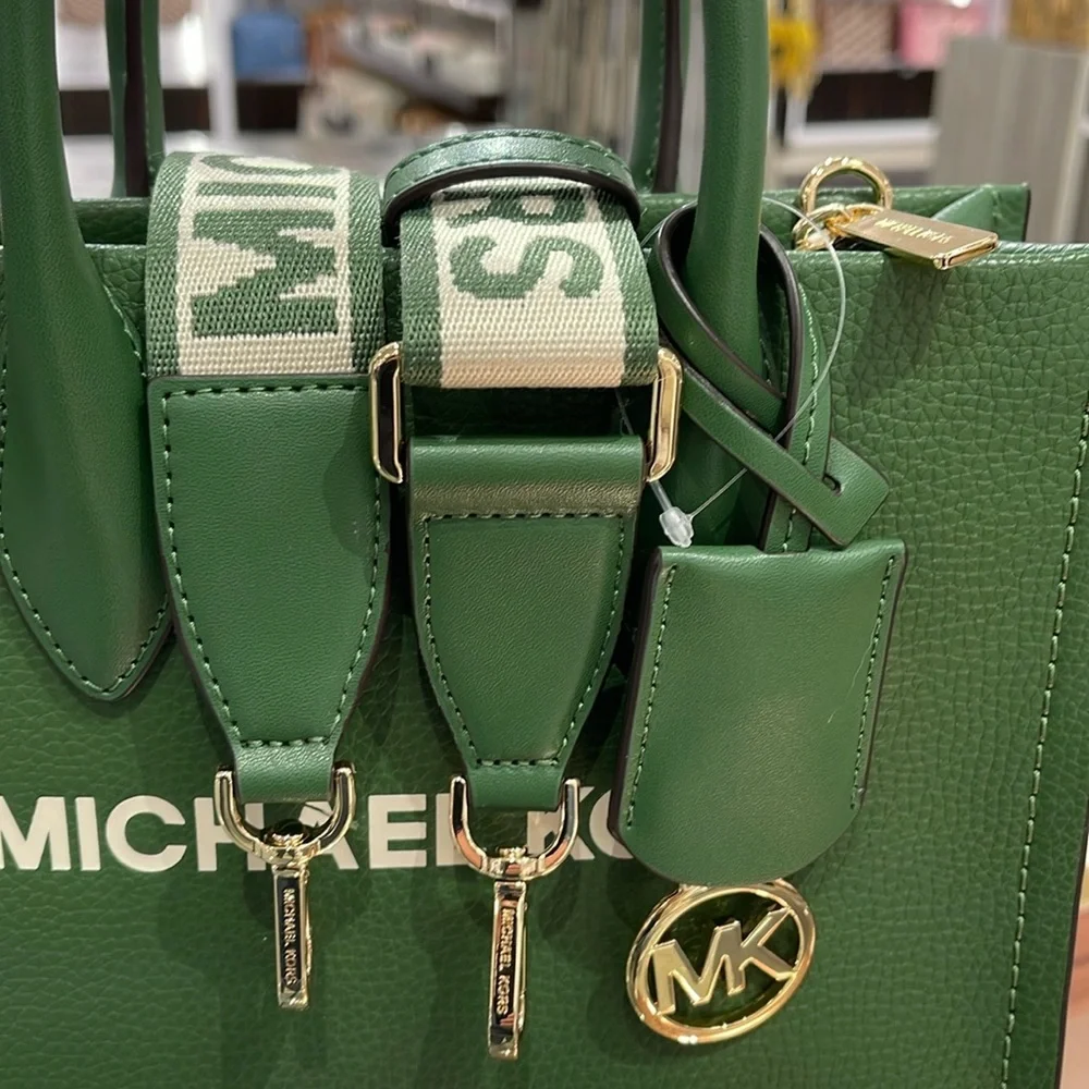 Michael Kors Mirella Small Pebbled Leather Shopper Crossbody XBODY Bag MK NWT